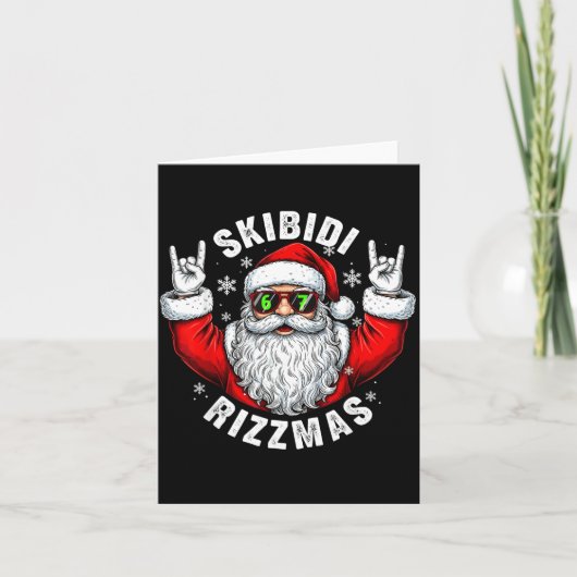 Skibidi Rizzmas Santa Sungles Funny Christmas Men  カード (正面)