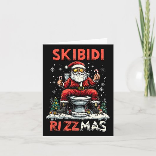 Skibidi Rizzmas Santa Toilet Funny Christmas  カード (正面)