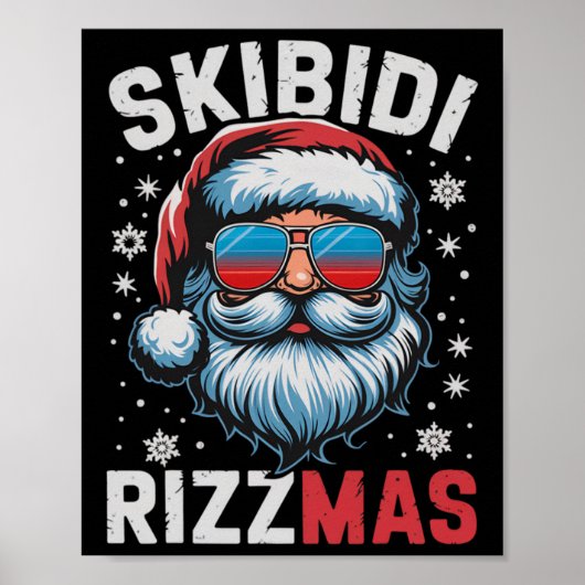 Skibidi Rizzmas Shirt Kids Men Women Christmas San ポスター (正面)