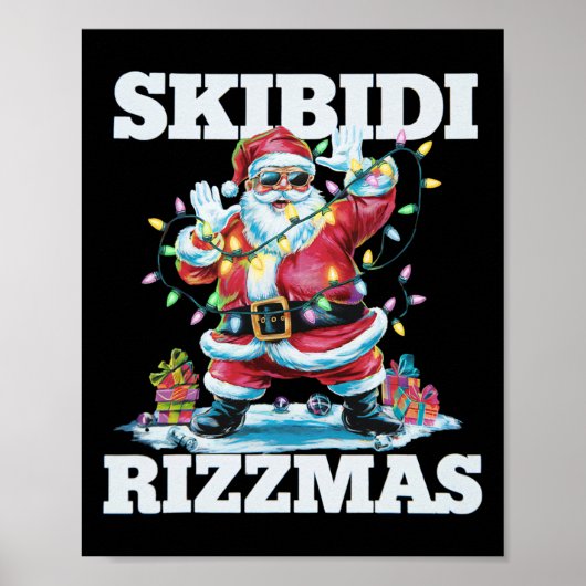 Skibidi Rizzmas Shirt Kids Men Women Christmas San ポスター (正面)