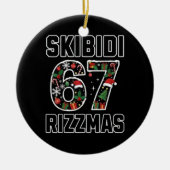 Skibidi Six Seven Rizzmas Funny Christmas 2025 Mem セラミックオーナメント (正面)