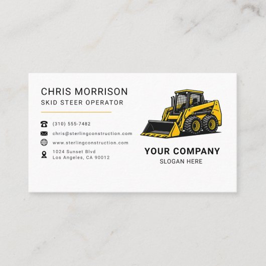 Skid Steer Construction Company 名刺 (正面)