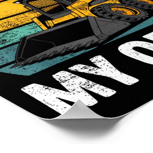 Skid Steer Operator Construction Heavy Equipment J ポスター (角)