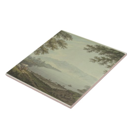 SkiddawおよびDerwent水(w/cのペン及びインク タイル (側面)