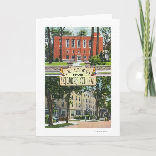 Skidmoreの大学場面からの挨拶 カード (正面)