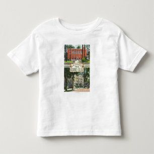 Skidmoreの大学場面からの挨拶 トドラーTシャツ