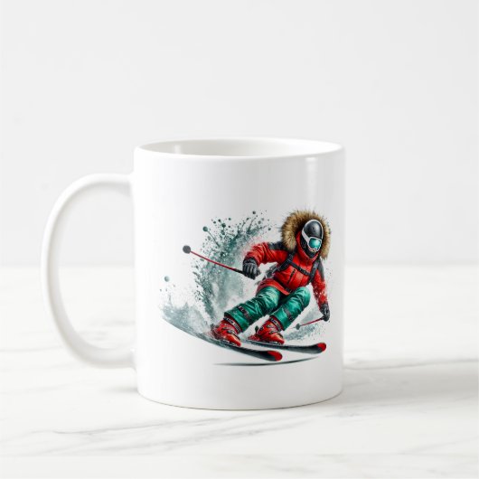 Skier  コーヒーマグカップ (左)