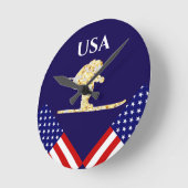 SKIER ラウンド壁時計 (傾斜)