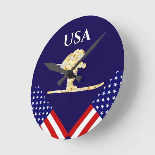 SKIER ラウンド壁時計 (傾斜)