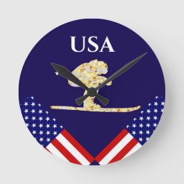 SKIER ラウンド壁時計