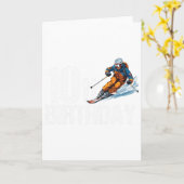 Skier 10th Birthday Ski Boy Girl 10th Birthday Ski カード (黄色い花)