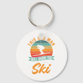 Skier Funny Skiing This Old Man Will Show You How  キーホルダー (正面)