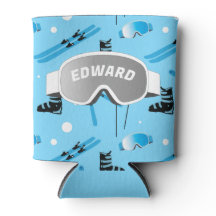 Skier Personalised Skiing Themed Blue Apres Ski