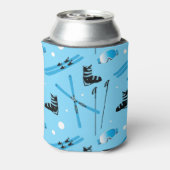 Skier Personalised Skiing Themed Blue Apres Ski 缶クーラー (缶裏面)