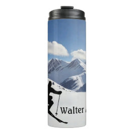 Skier Silhouette on Snowy Mountains personalize タンブラー