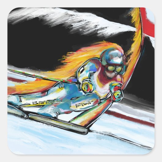 SKIER SQUARE STICKER スクエアシール (正面)