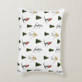 Skier Women Watercolor Winter Sport Pattern アクセントクッション (裏面(縦))