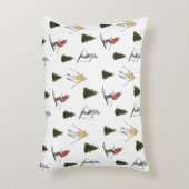 Skier Women Watercolor Winter Sport Pattern アクセントクッション (正面(垂直))