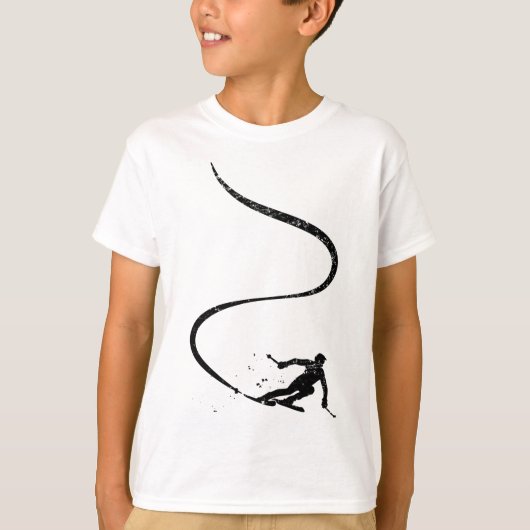 Skiers Downhill Mountains Ski Sport Ski Skiing Gif Tシャツ (正面)