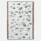 Skiers Downhill Skiing Illustration  スローブランケット (正面縦)