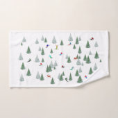 Skiers Downhill Skiing Illustration  ハンドタオル (ハンドタオル)