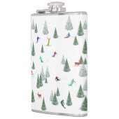 Skiers Downhill Skiing Illustration  フラスク (左)