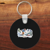 Skiers Men Still Go Skiing In Their Seventies Birt キーホルダー (正面)