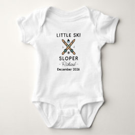 Skiier Baby Shower Little Ski Sloper - Skiing ベビーボディスーツ