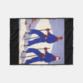 Skiing  フリースブランケット (正面(横))