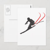 skiing ポストカード (正面/裏面)