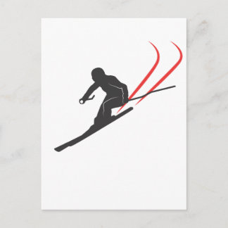 skiing ポストカード