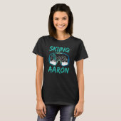 Skiing Aaron Hobby Winter Sports Ski Skier Tシャツ (正面フル)