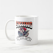 Skiing Adventure With Mount Fuji Japanese Style  コーヒーマグカップ (左)