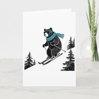 Skiing Bear, Funny Wintersports, Dad Ski Slope, Fu カード