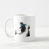 Skiing Bear, Funny Wintersports, Dad Ski Slope, Fu コーヒーマグカップ (左)