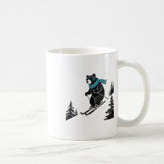 Skiing Bear, Funny Wintersports, Dad Ski Slope, Fu コーヒーマグカップ