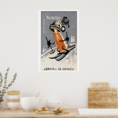 Skiing Beer - Matchbox Print - Aesthetic Wall Art ポスター (キッチン)
