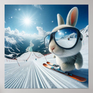 Skiing Bunny Adventure ポスター