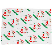 Skiing Christmas Holiday ラージペーパーバッグ (正面)