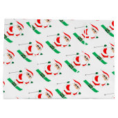 Skiing Christmas Holiday ラージペーパーバッグ (裏面)