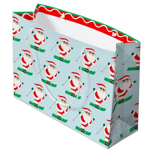 Skiing Christmas Holiday ラージペーパーバッグ (裏面アングル)
