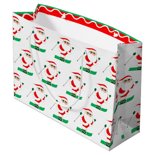 Skiing Christmas Holiday ラージペーパーバッグ (裏面アングル)