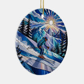 Skiing Christmas Ornament セラミックオーナメント (右)