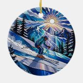 Skiing Christmas Ornament セラミックオーナメント (裏面)