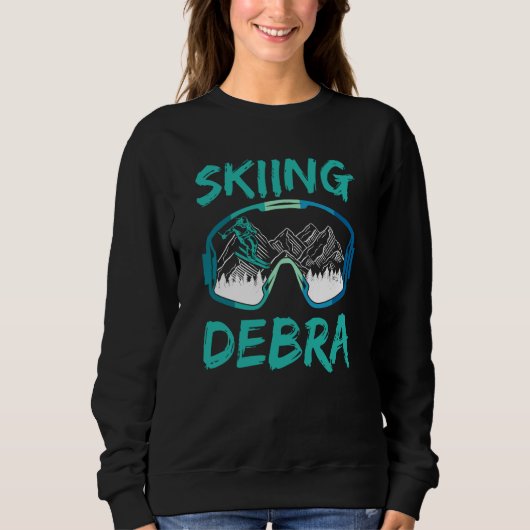 Skiing Debra Winter Sports Ski Hobby Skier スウェットシャツ (正面)