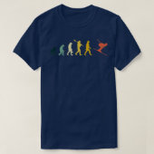 Skiing Evolution  for Skiiers and Ski Lover  Tシャツ (デザイン正面)