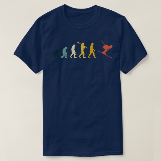 Skiing Evolution  for Skiiers and Ski Lover  Tシャツ (デザイン正面)