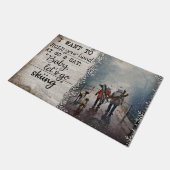 Skiing Family Doormat, Snow Ski Snowboard ドアマット (アングル)