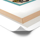 Skiing Figure Yellow Jacket Vintage Matchbox Label ポスター (角)