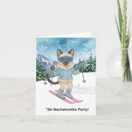 Skiing for Bride on slope Bachelorette Party  招待状